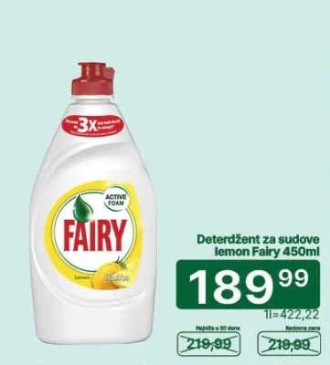 Deterdžent za sudove Lemon Fairy, 450ml