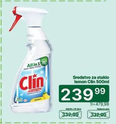 Sredstvo za staklo lemon Clin 500ml