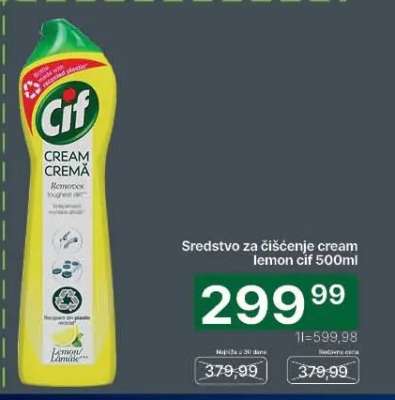 Sredstvo za čišćenje cream lemon Cif 500ml
