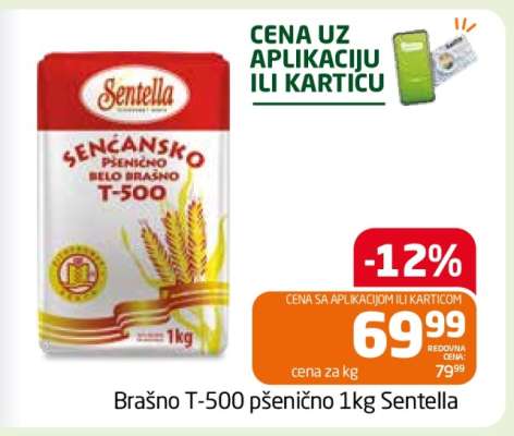 Brašno T-500 pšenično 1kg Sentella
