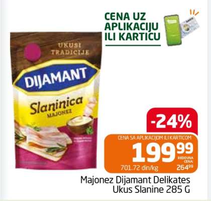 Majonez Dijamant Delikates Ukus Slanine 285 G