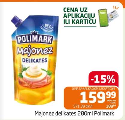 Majonez delikates 280ml Polimark