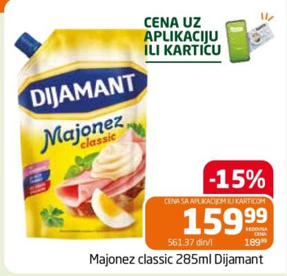 Majonez classic 285ml Dijamant