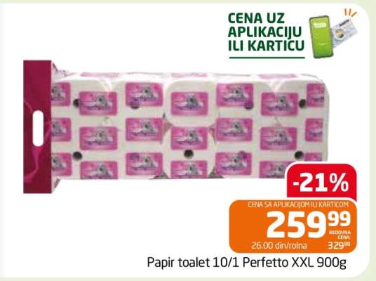 Papir toalet 10/1 Perfetto XXL 900g