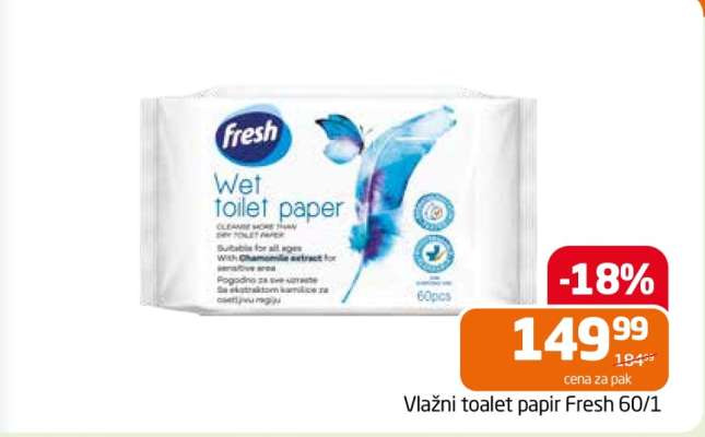 Vlažni toalet papir Fresh 60/1