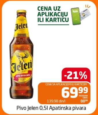 Pivo Jelen 0,5l Apatinska pivara