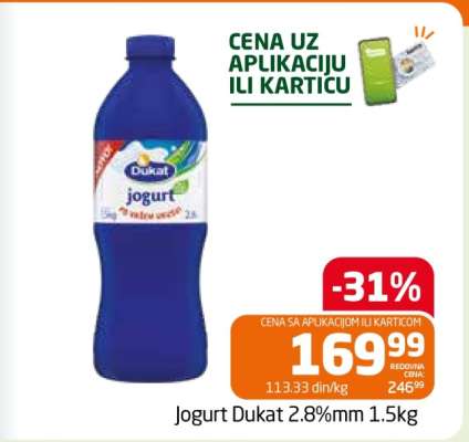 Jogurt Dukat 2.8%mm 1.5kg
