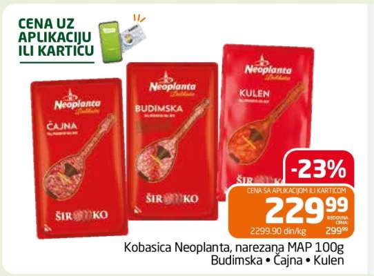 Kobasica Neoplanta, narezana MAP 100g