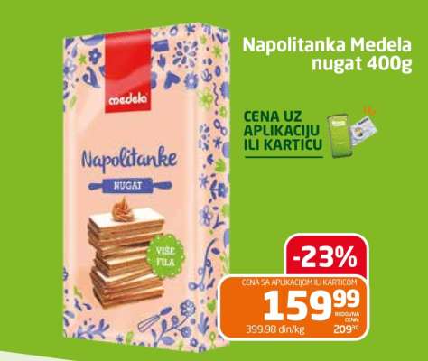 Napolitanka Medela nugat 400g