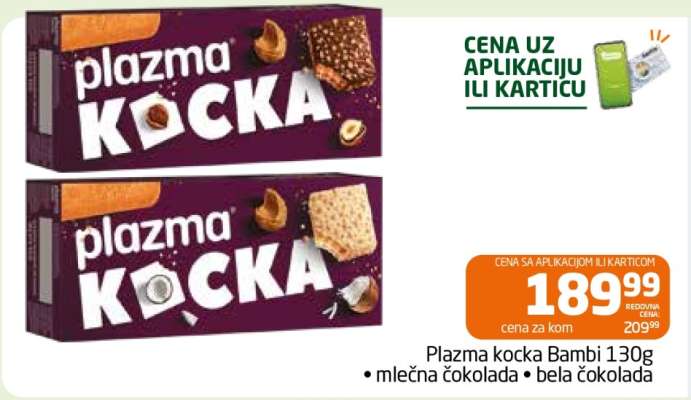Plazma kocka Bambi 130g
