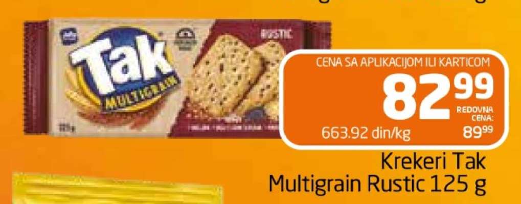 Krekeri Tak Multigrain Rustic 125 g