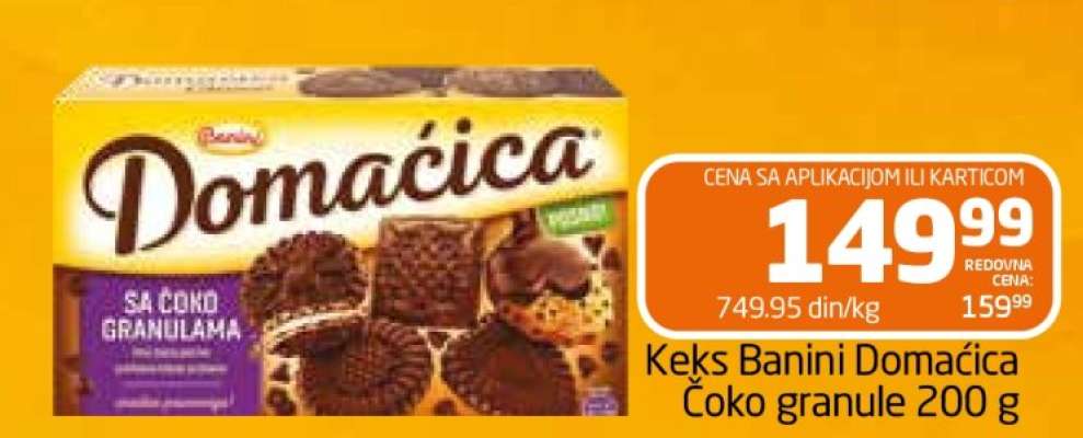 Keks Banini Domaćica Čoko granule 200 g