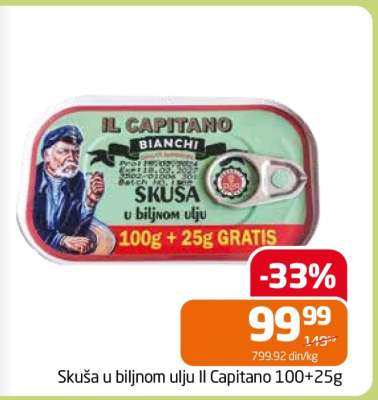 Skuša u biljnom ulju Il Capitano 100+25g