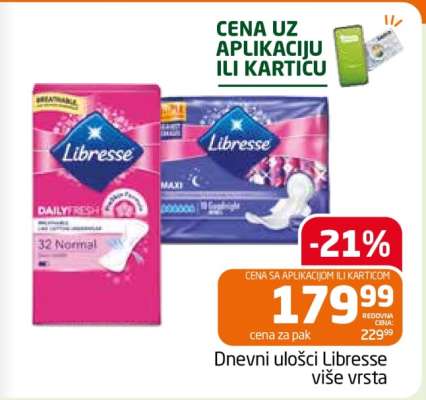 Dnevni ulošci Libresse više vrsta