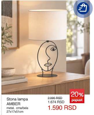 Stona lampa AMBER