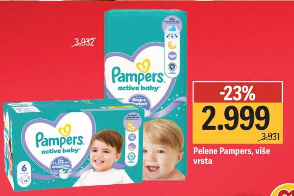 Pelene Pampers više vrsta
