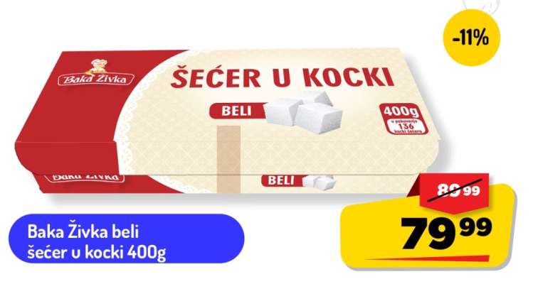Baka Živka beli šećer u kocki 400g