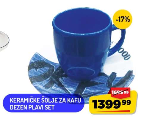 Keramičke šolje za kafu dezen plavi set