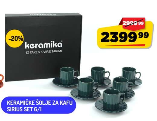Keramičke šolje za kafu Sirius set 6/1