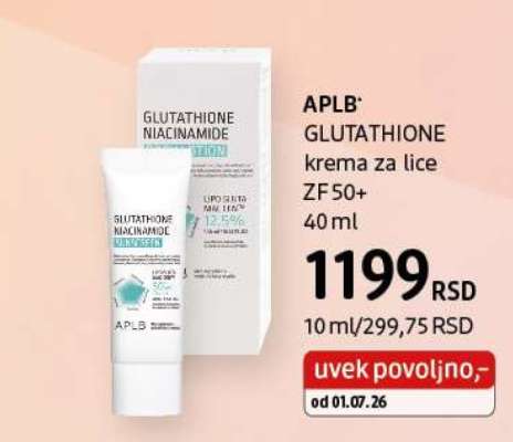 APLB® GLUTATHIONE krema za lice ZF 50+