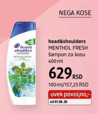 head&shoulders MENTHOL FRESH