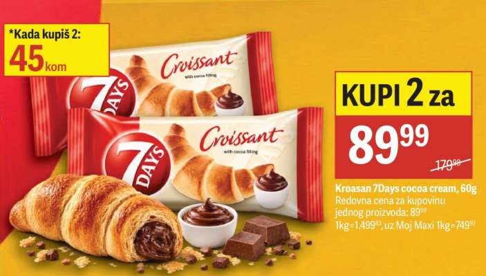 Kroasan 7Days cocoa cream , 60g