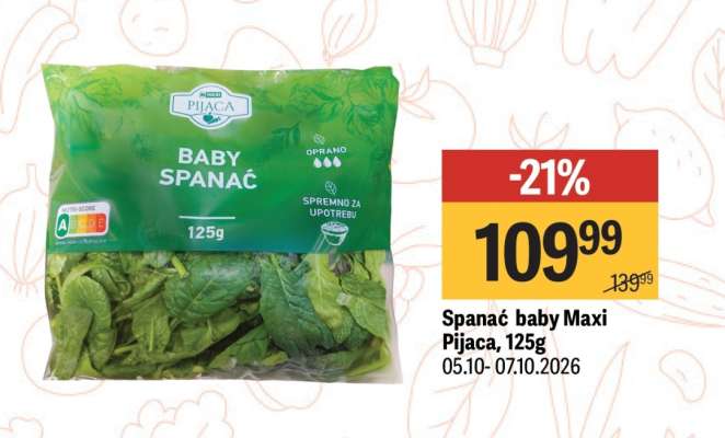 Spanać baby Maxi pijaca, 125g