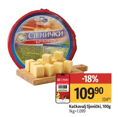 Kačkavalj Sjenički, 100g