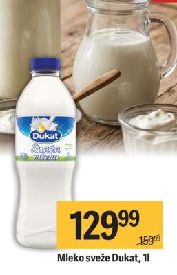 Mleko sveže Dukat, 1l