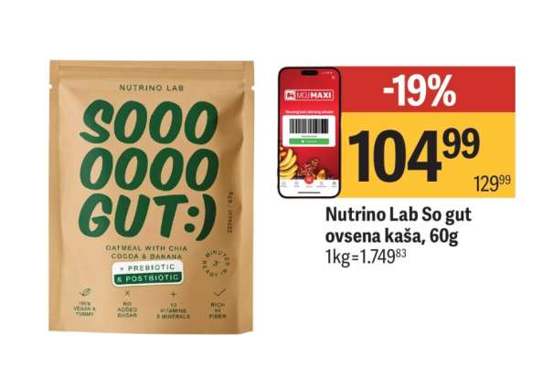 Nutrino Lab So gut ovsena kaša, 60g