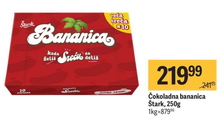 Čokoladna bananica Štark 250g