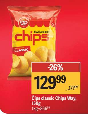 Čips classic Chips Way 150g