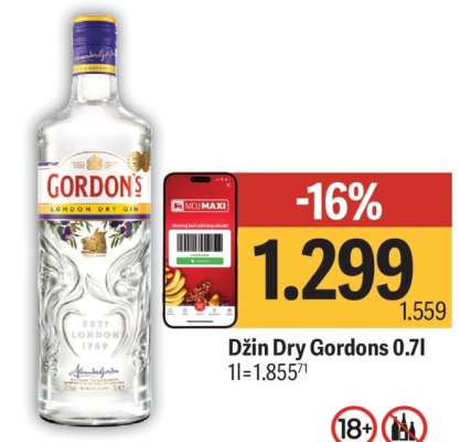 Džin Dry Gordons, 0,7l