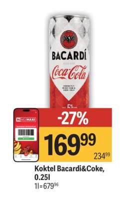 Koktel Bacardi&Coke, 0.25l