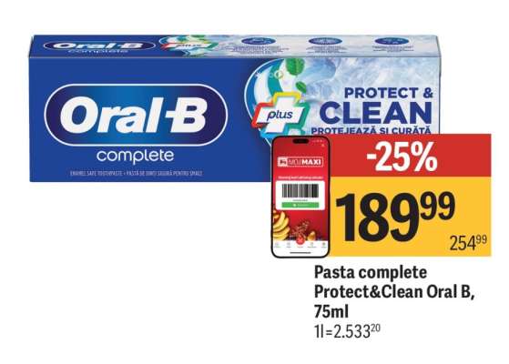 Pasta complete Protect &Clean Oral B, 75ml