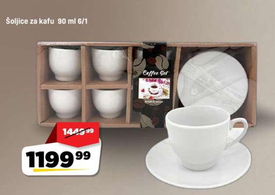 Šoljice za kafu 90 ml 6/1