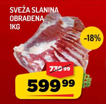 SVEŽA SLANINA OBRAĐENA 1kg