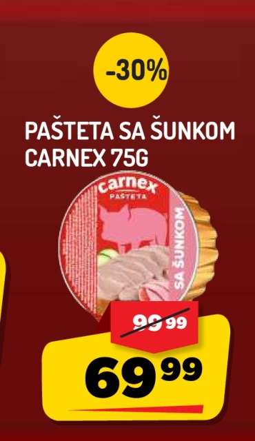 Pašteta sa šunkom Carnex, 75g
