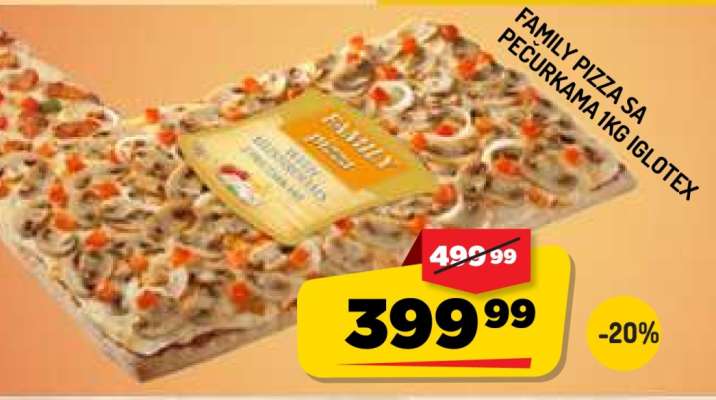 FAMILY PIZZA SA PEČURKAMA 1kg IGLOTEX