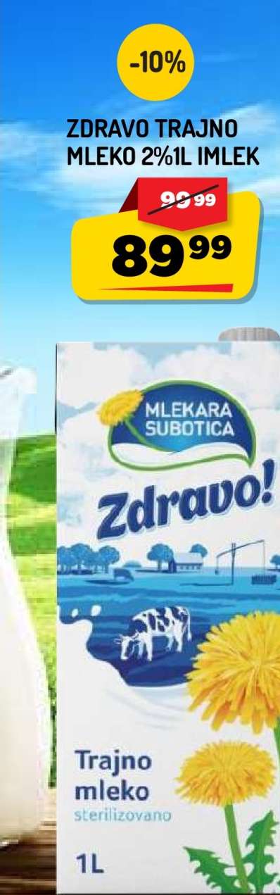 Zdravo Trajno Mleko 2% 1L Imlek