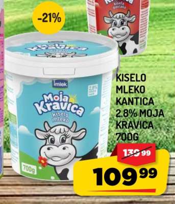 Kiselo mleko kantica 2.8% Moja Kravica 700g