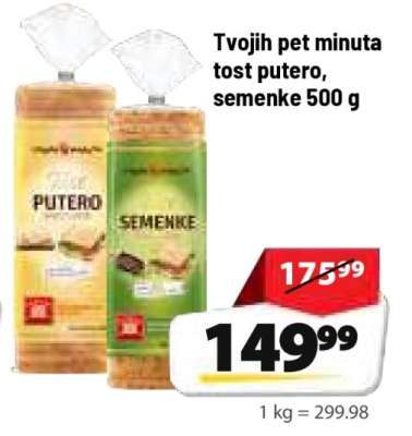 Tvojih pet minuta tost putero, seme