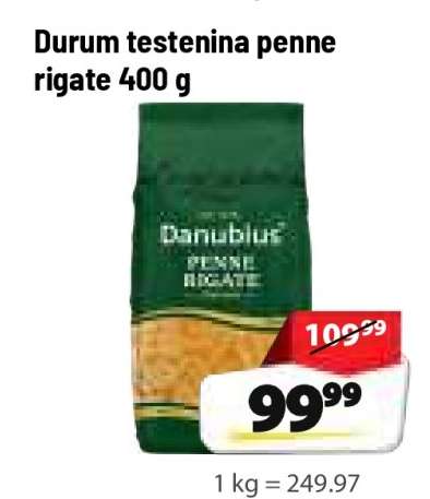 Durum testenina penne rigate 400 g