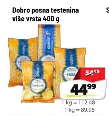 Dobro posna testenina više vrsta 400 g