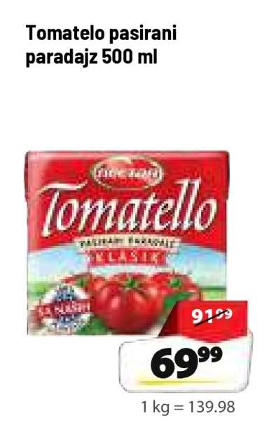 Tomatelo pasirani paradajz 500 ml