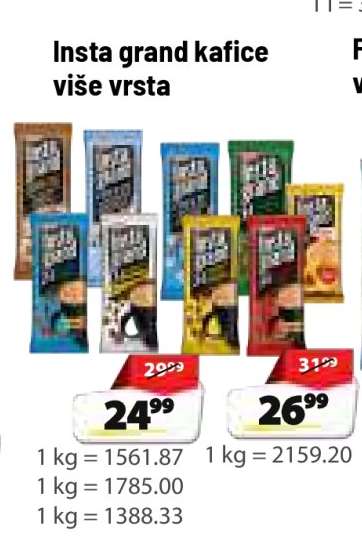 Insta grand kafice više vrsta