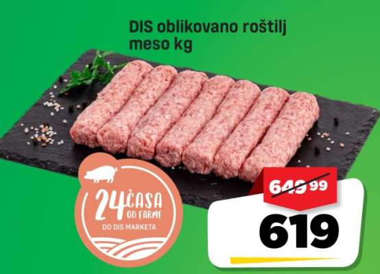 Dis oblikovano roštilj meso kg