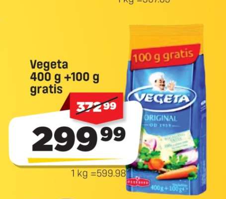 Vegeta 400 g + 100 g gratis
