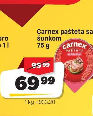 CARNEX PAŠTETA sa šunkom