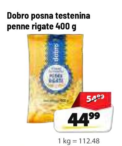 Dobro posna testenina penne rigate 400 g